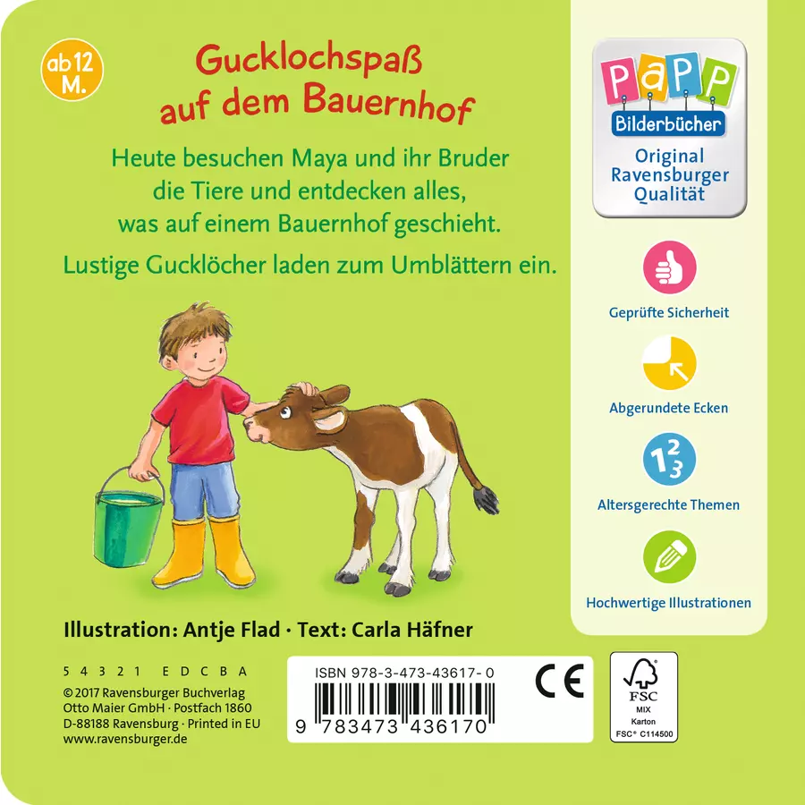 Ravensburger PaPP Bilderbücher - Mein Bauernhof Gucklochbuch