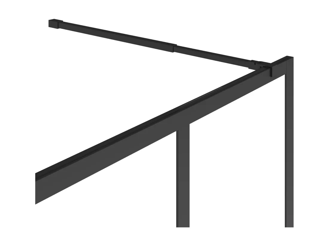 Paroi de douche à l'italienne style atelier - Noir mat - 100 x 200 cm - URBANIK