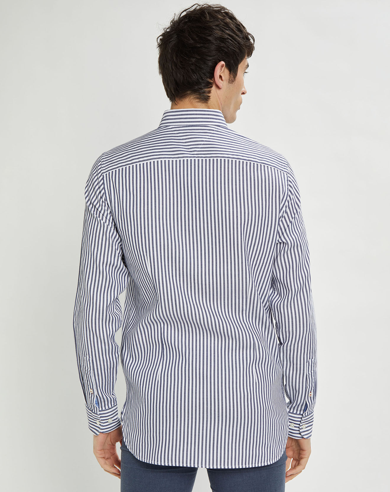 Tommy Hilfiger Chemise slim Dobby rayée bleu/blanc