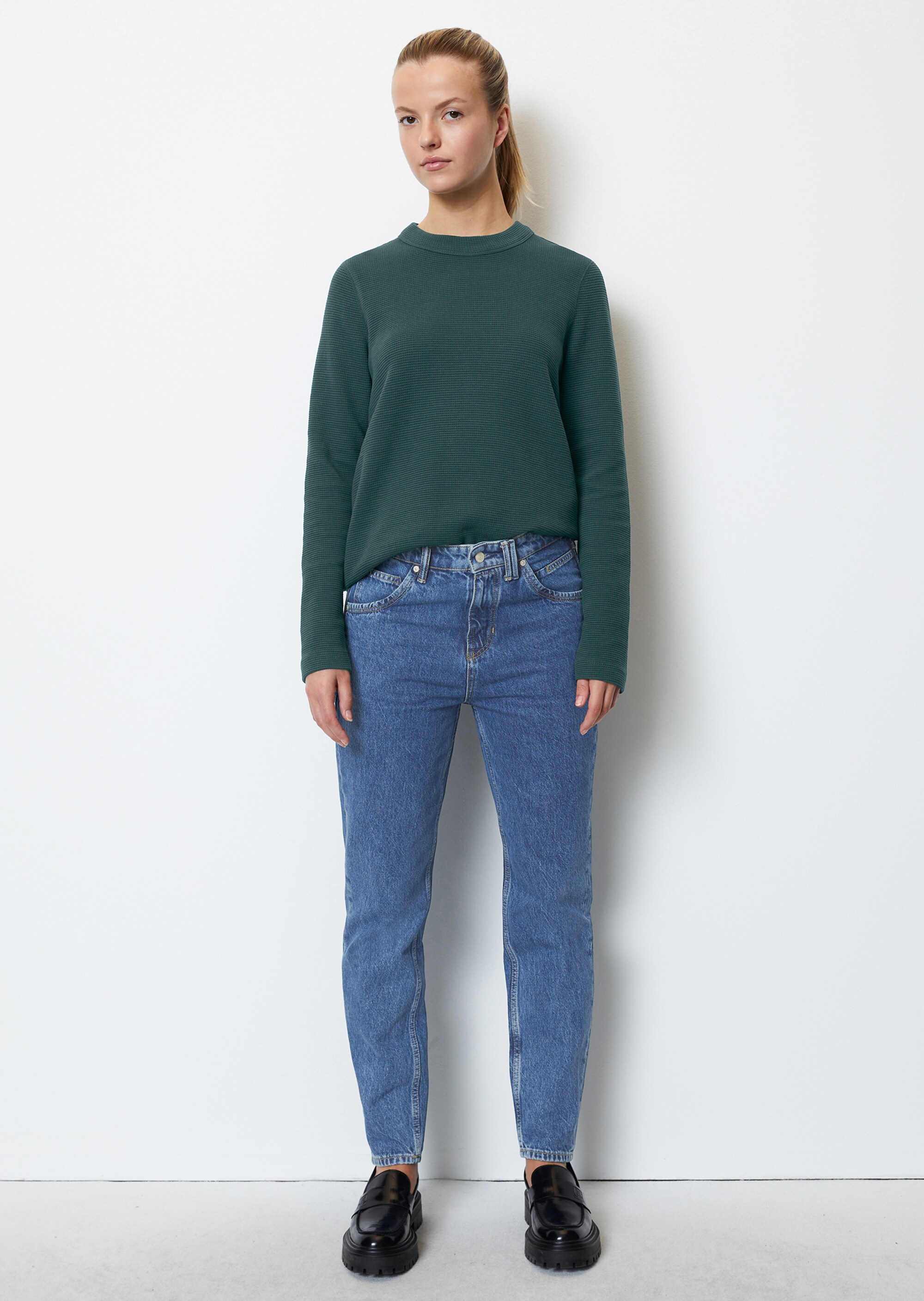 Longsleeve mit Waffel-Struktur aus Organic Cotton
