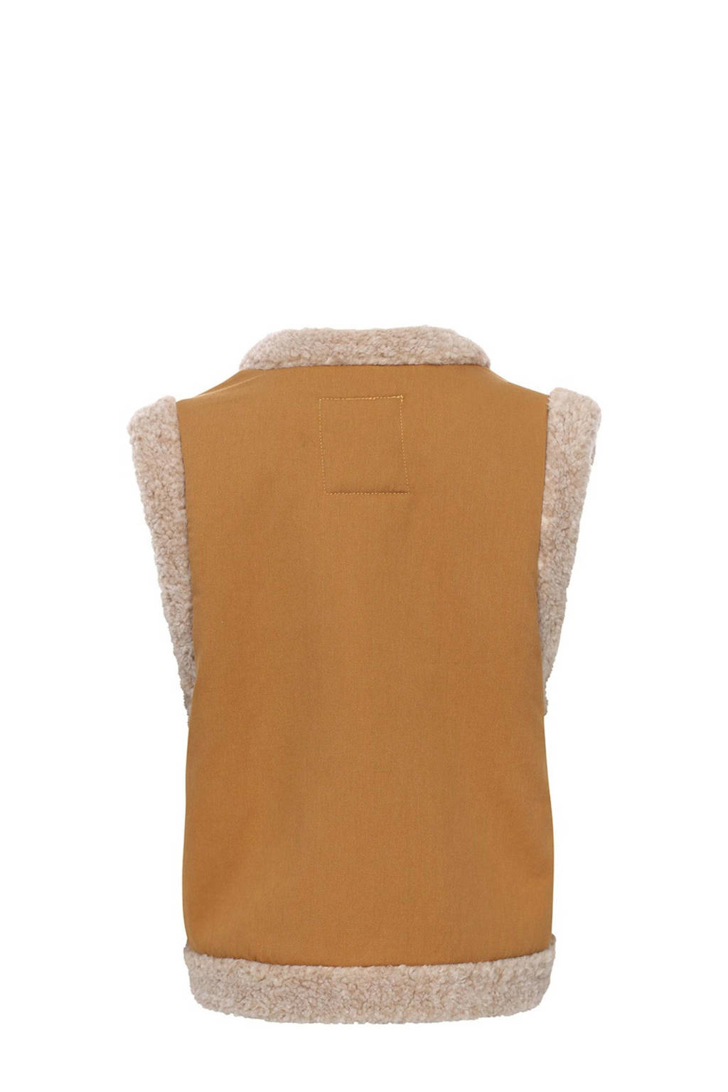 gilet met printopdruk okergeel/beige