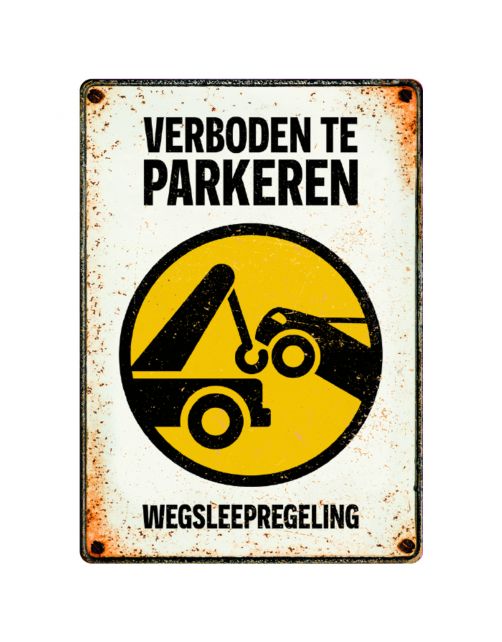 Plenty Gifts Bord Blik Wegsleepregeling - Cadeau - 14.8x21 cm