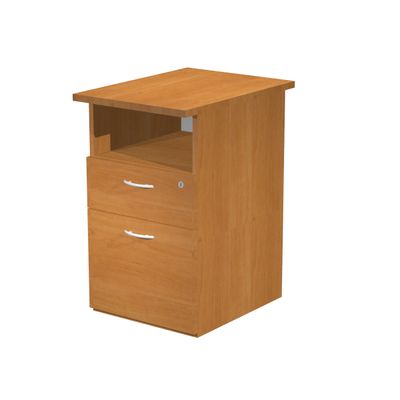 Caisson hauteur bureau Trend - L43xP60xH72 cm - 2 tiroirs dont 1 DS + 1 niche - imitation noyer clair