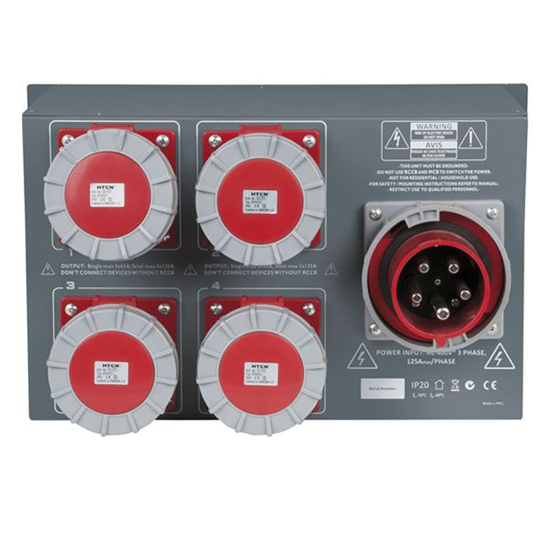 Showtec PSA-125A4C krachtstroomverdeler 125A 4xMCB