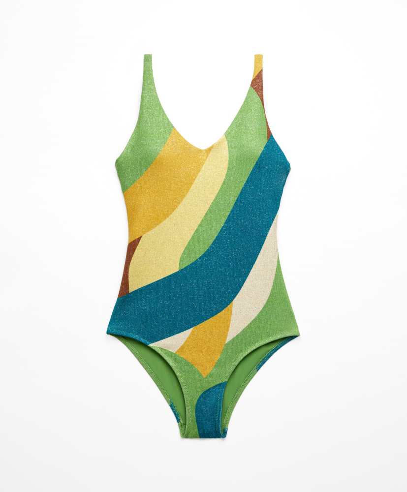 Maiô triangular jacquard brilhante