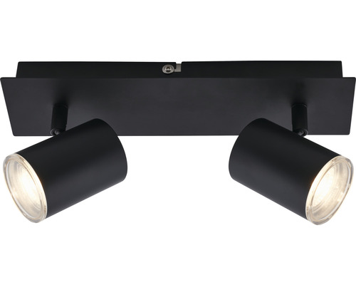 Spot IP44 2-lichts HxL 11,2x29 cm zwart