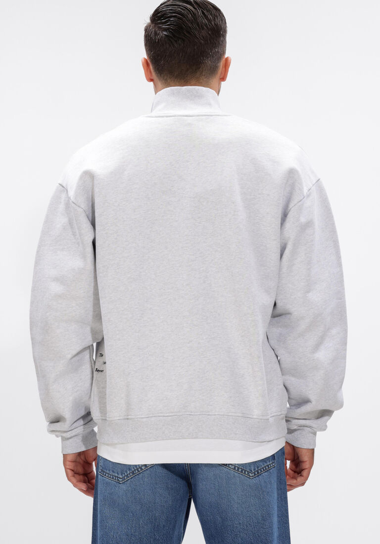 lichtgrijze the savage report sweater half zip