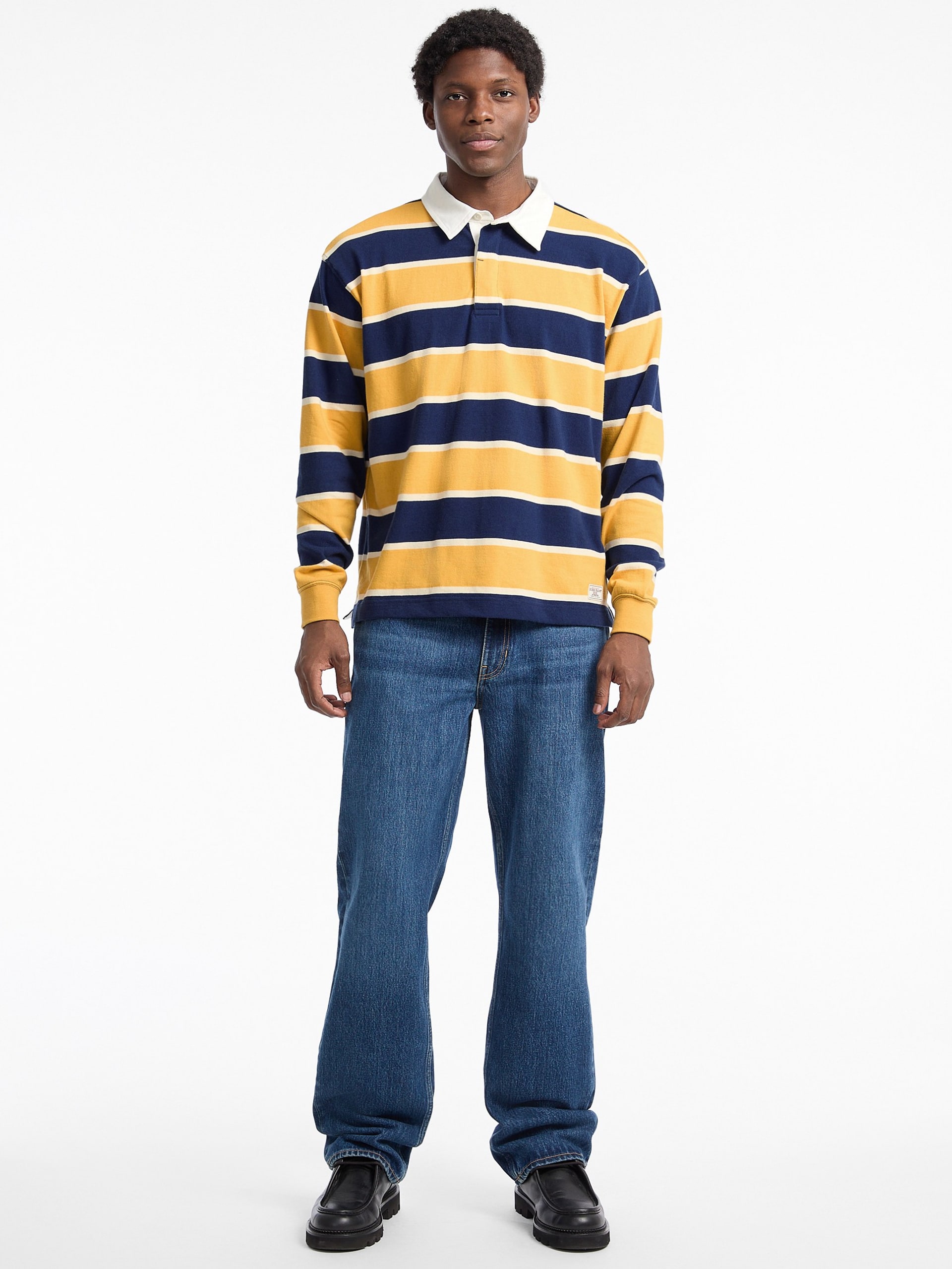 Polo de rugby listrado