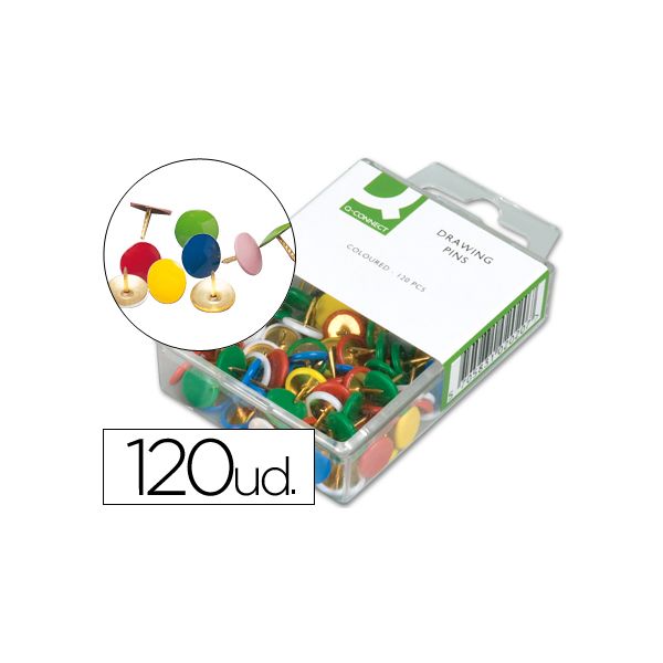 Q-Connect Caixa 120 Pioneses Sortido - KF02020