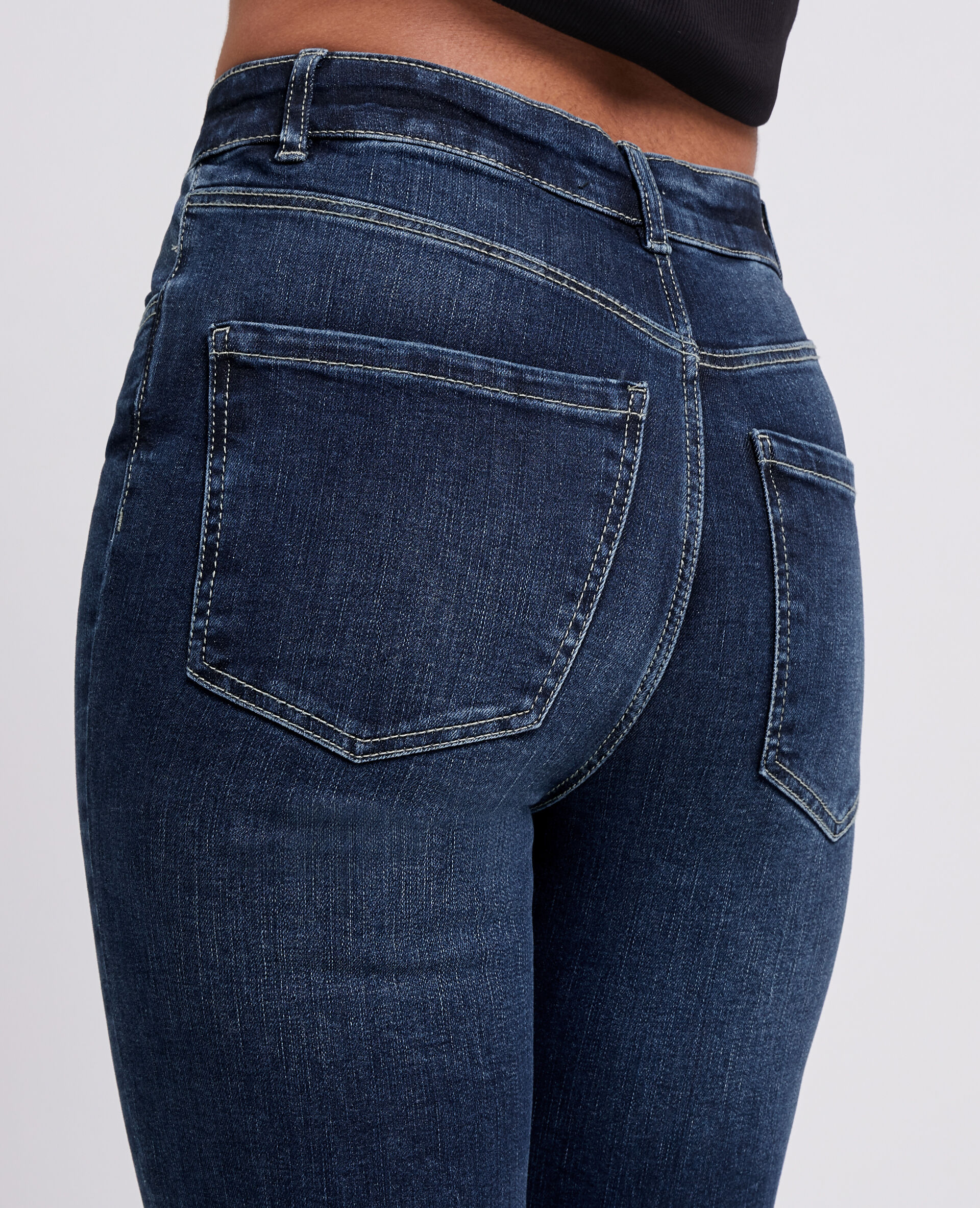 Jean skinny taille haute - Bleu marine