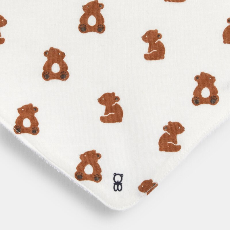 Bavoir coton ours marron bébé garçon (lot de 2) Marron