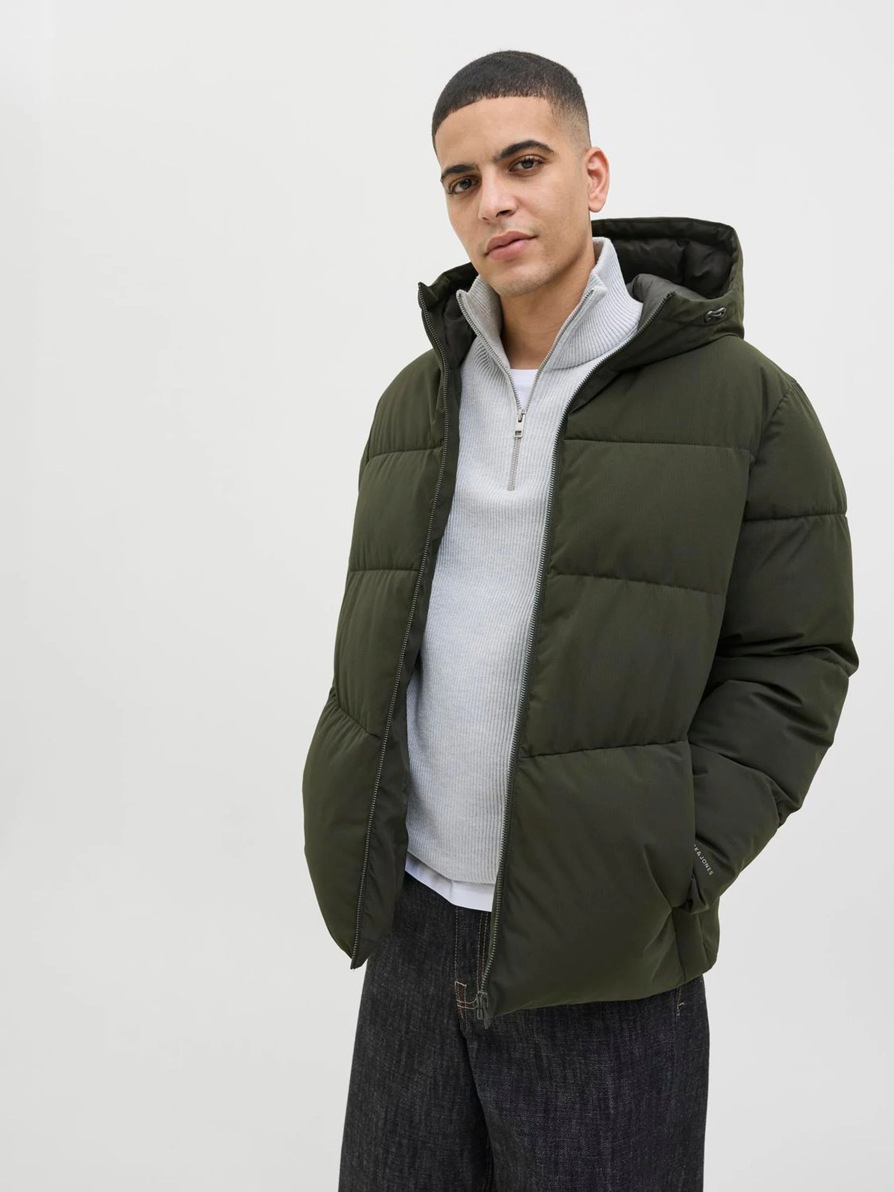 Groen - Jack & Jones - Gewatteerd jack met capuchon