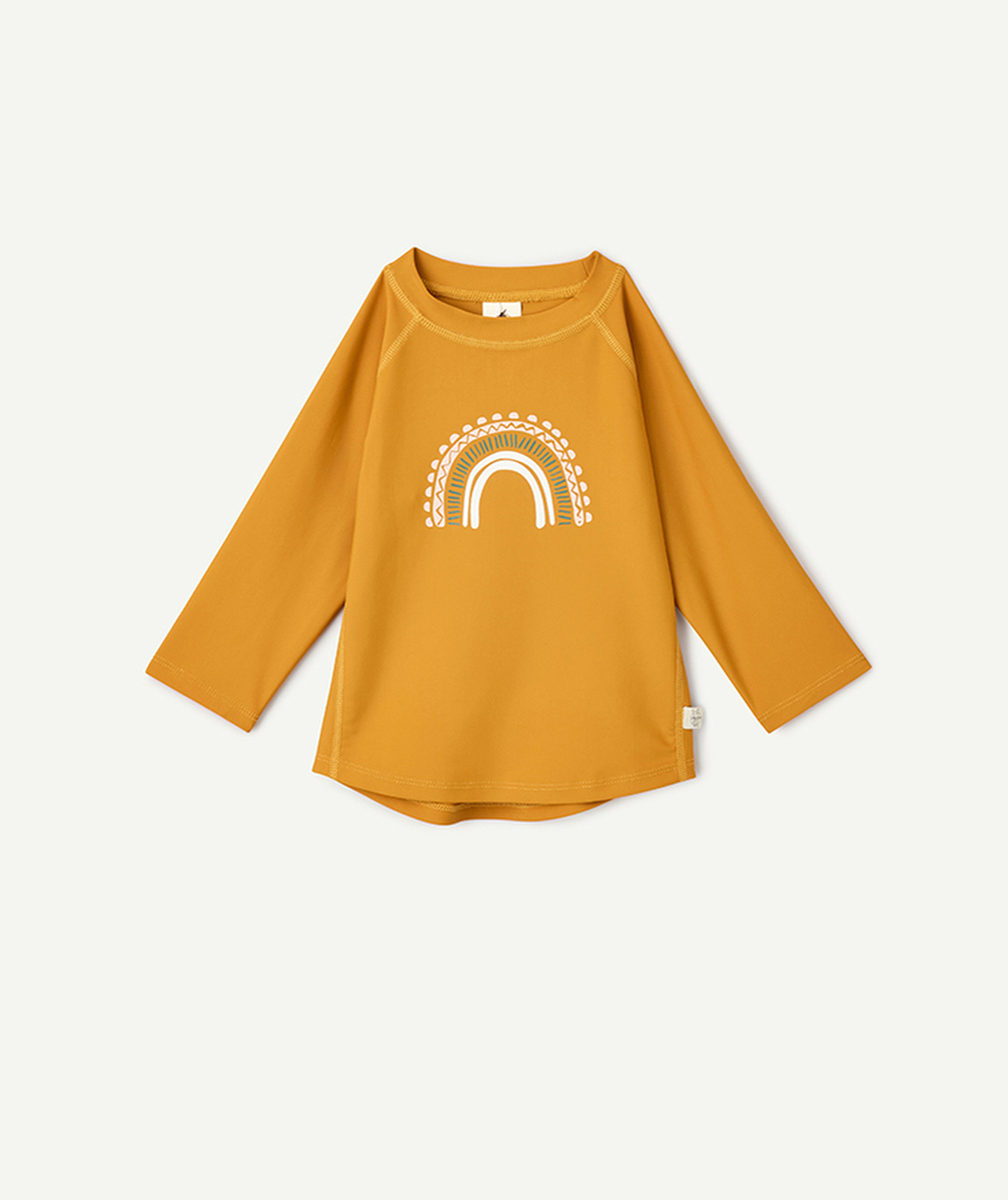 LASSIGT-SHIRT MANCHES LONGUES BÉBÉ GARÇON ANTI-UV ORANGE MOTIF ARC-EN-CIEL