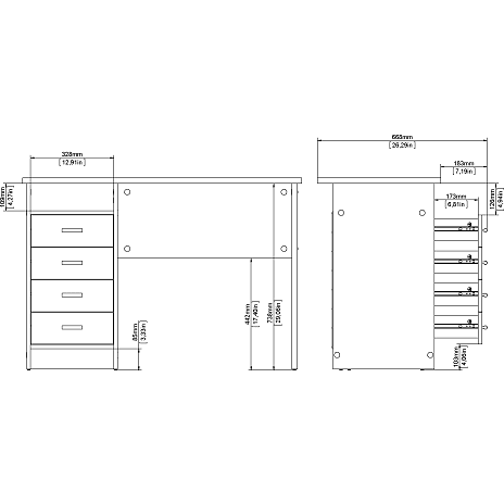 Function Plus skrivebord - Hvid