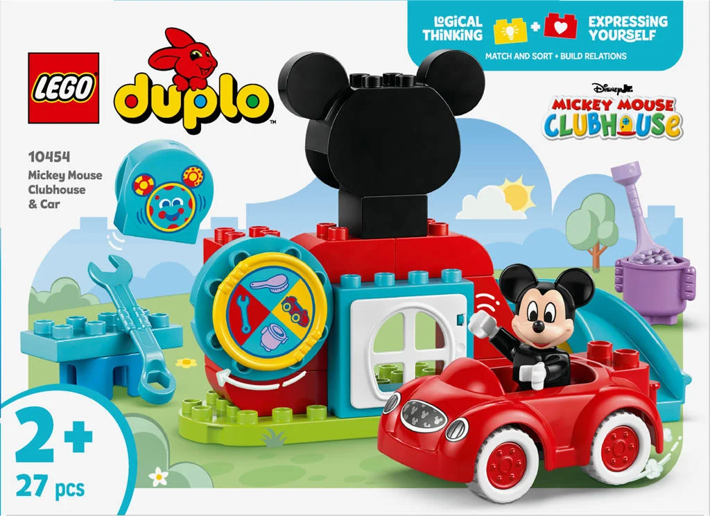 Leerzame speelgoed!Disney Mickey Mouse Clubhuis en Auto 10454