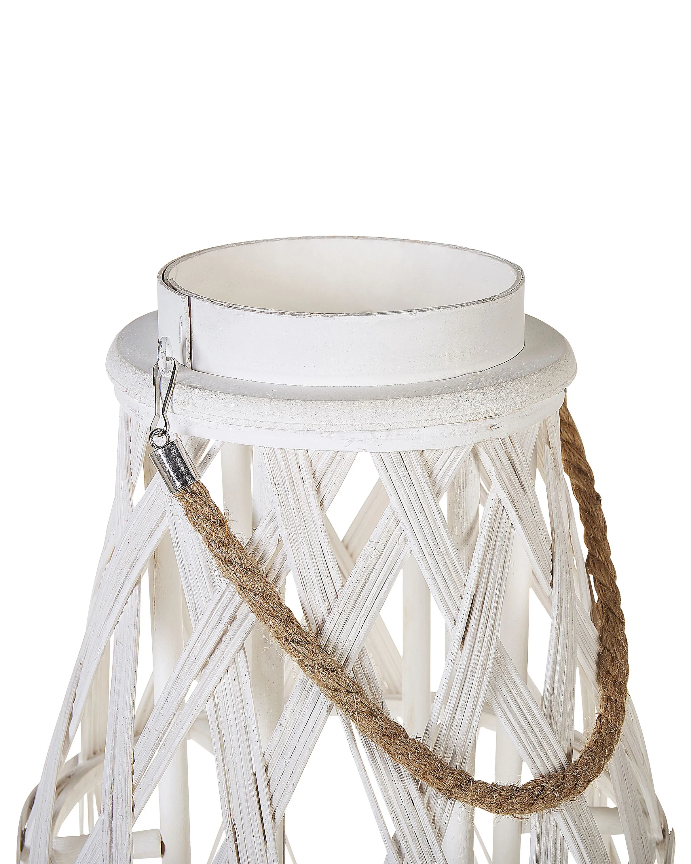Lantaarn TONGA Bamboehout 77 cm Wit