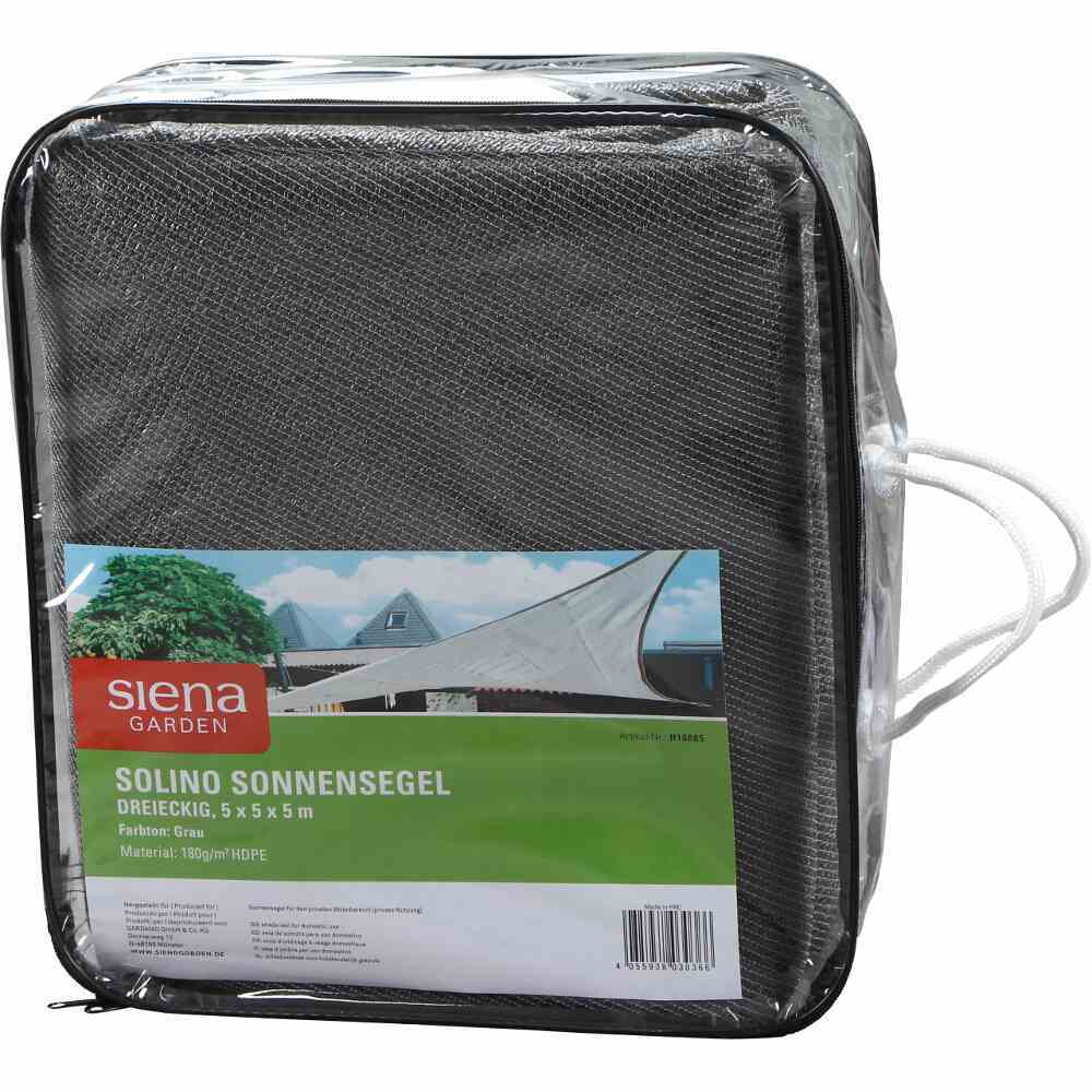 Sonnensegel SOLINO - grau - 3-eckig - 500 cm
