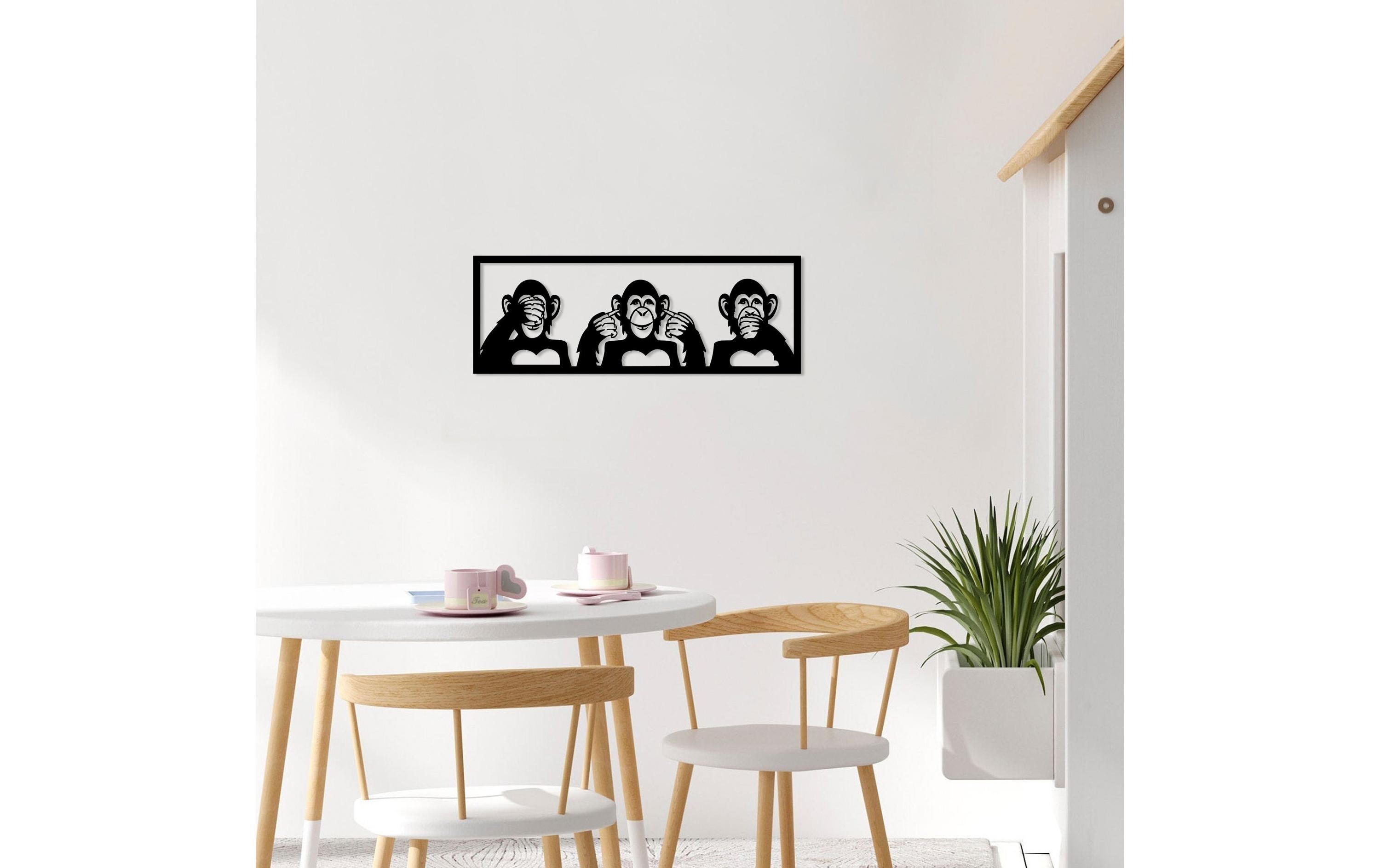 Wanddekoration Monkeys 70 x 25 cmMetall-Wand-Accessoire