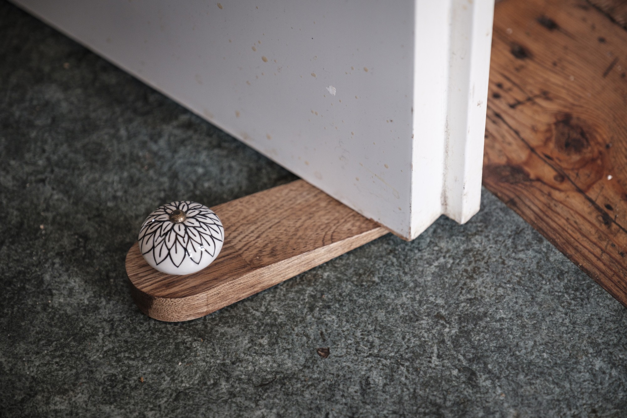 Türstopper mit Keramikknauf, Mangoholz, T 15 cm, B 5 cm günstig bestellen