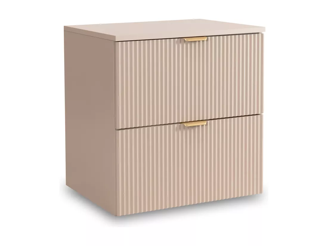 Meuble lavabo WENA, avec étagère, façades cannelées, Willy, 140x60x47 cm, Cachemire