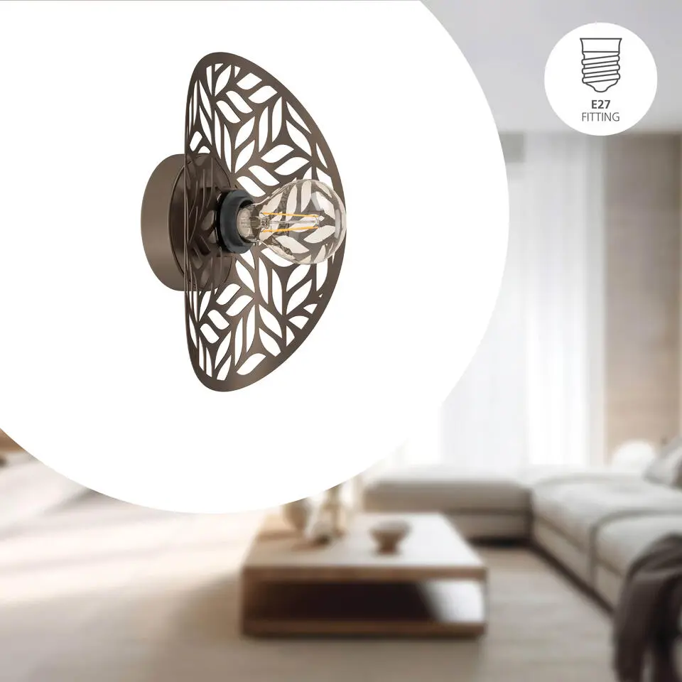 EGLO Swaby Wandlamp - E27 - 30 cm - Brons
