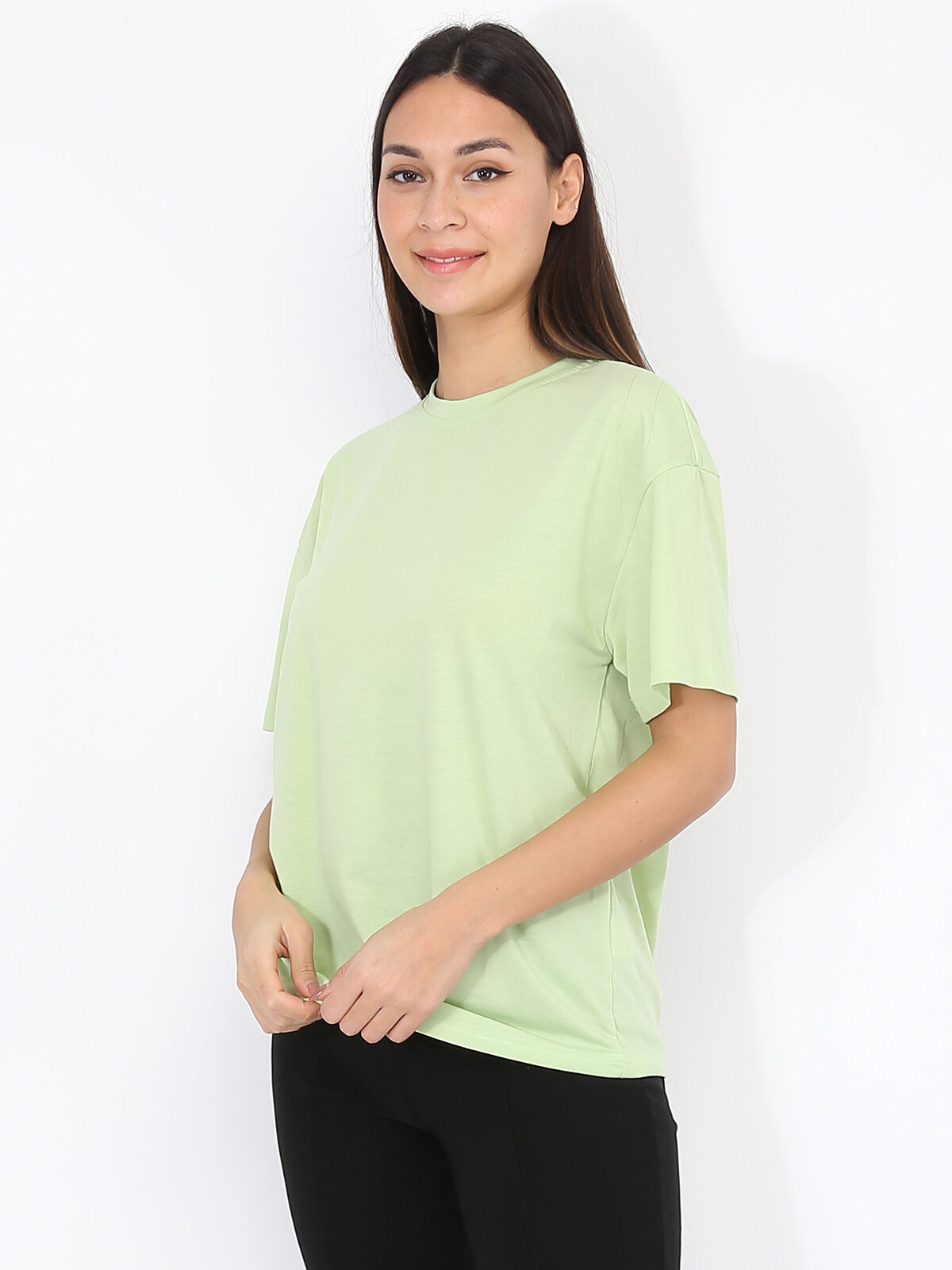 T-shirt en coton- Vert clair
