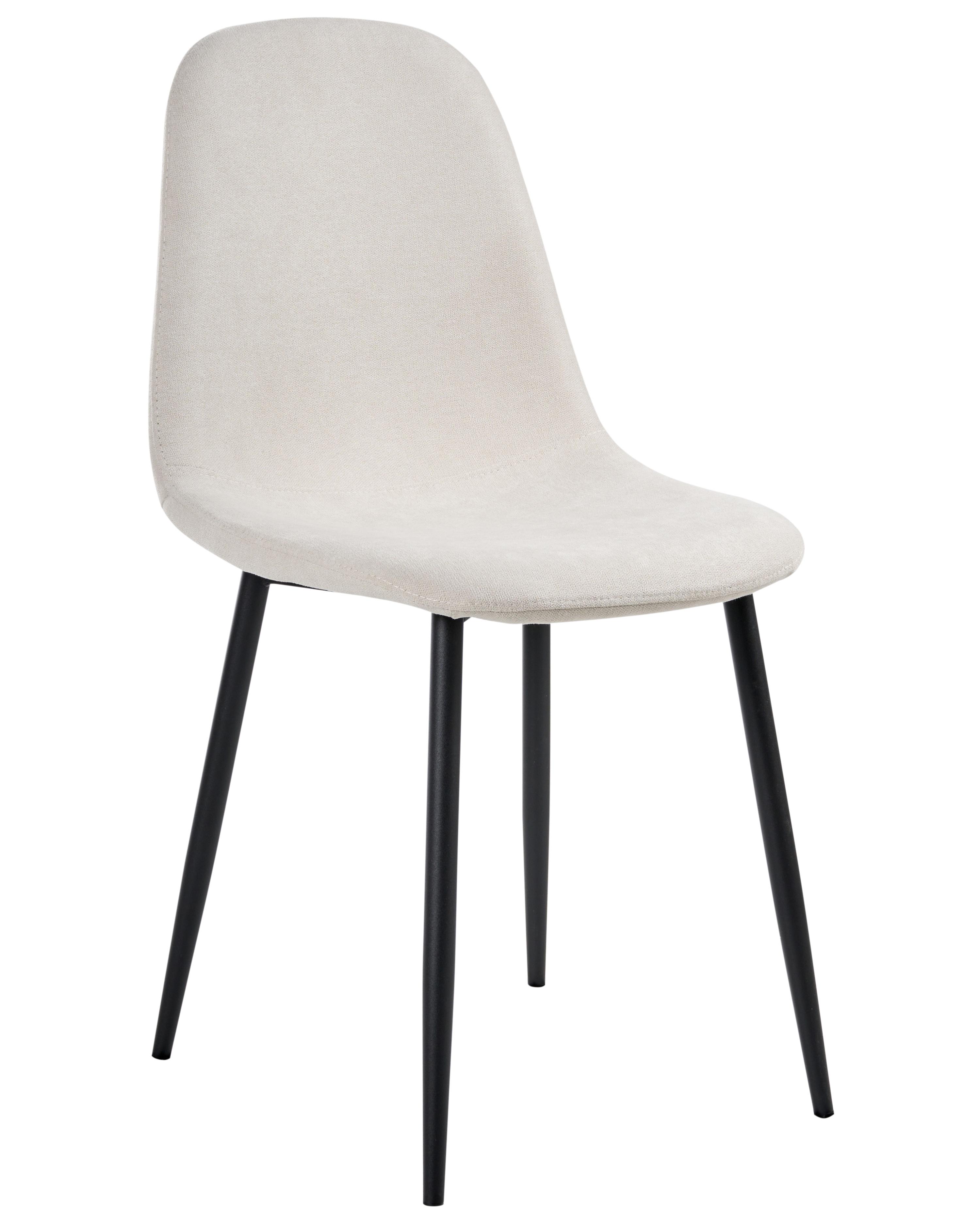 Set van 4 eetkamerstoelen CRANDALL Stof Lichtbeige