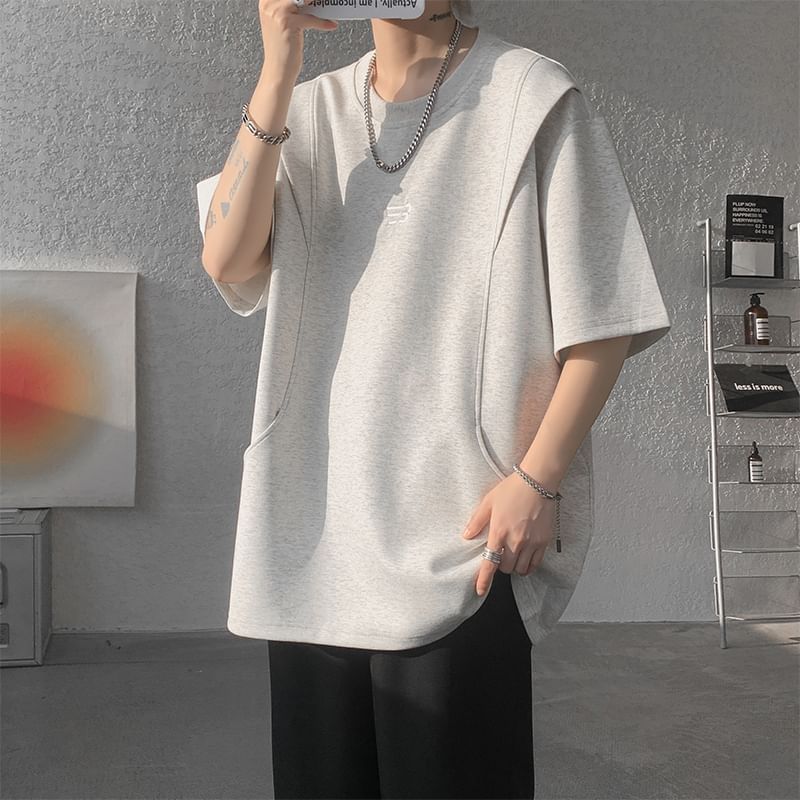 Priam - T-shirt met korte mouwen, ronde hals en effen panelen