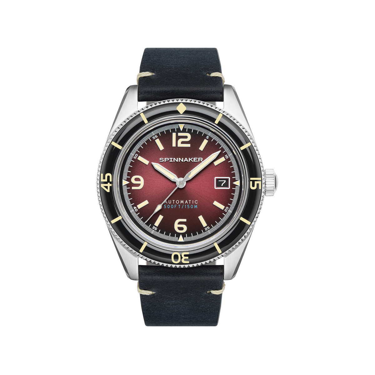 Montre Spinnaker homme automatique acier cuir bleu