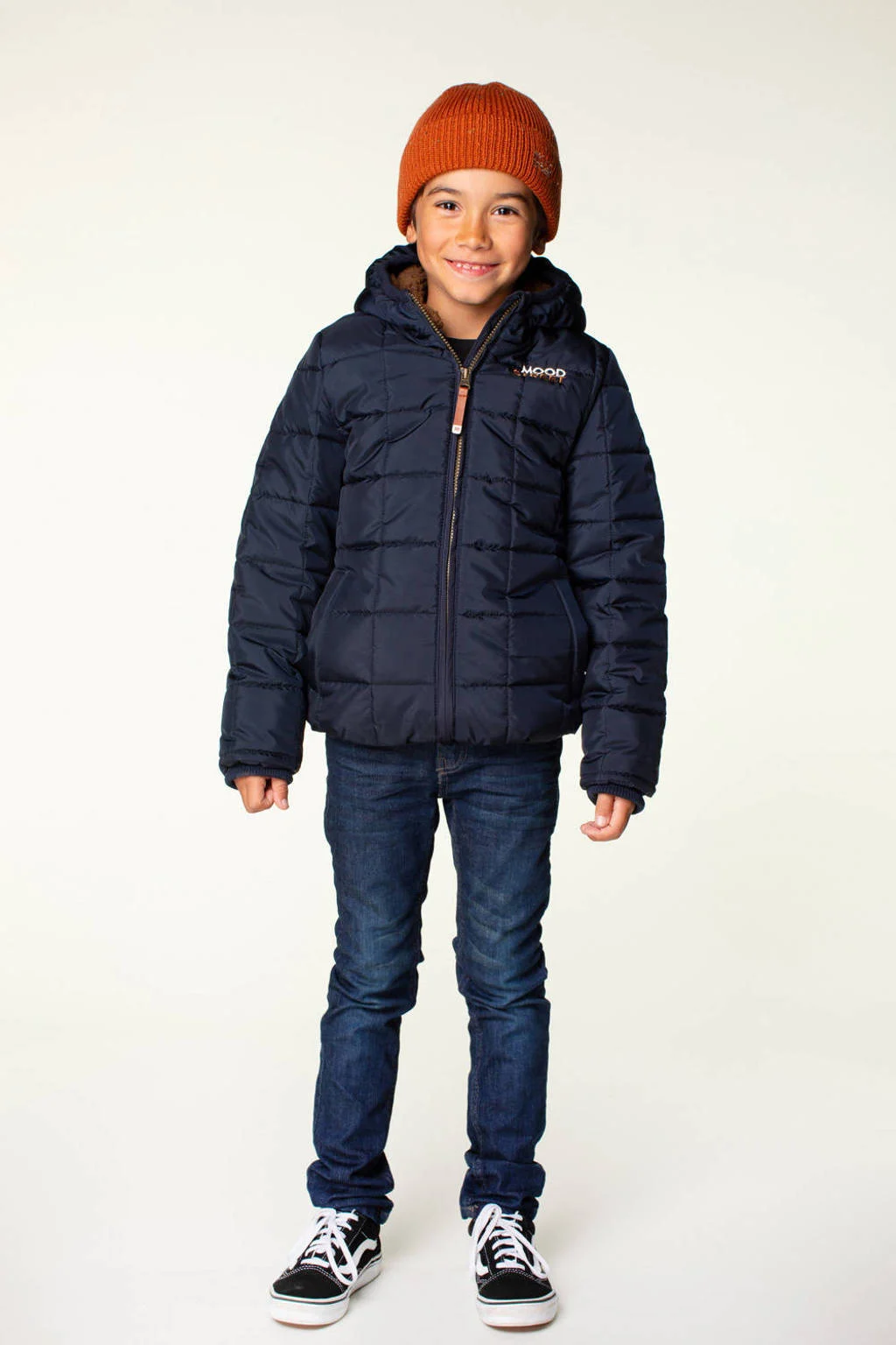 Moodstreet gewatteerde winterjas James donkerblauw