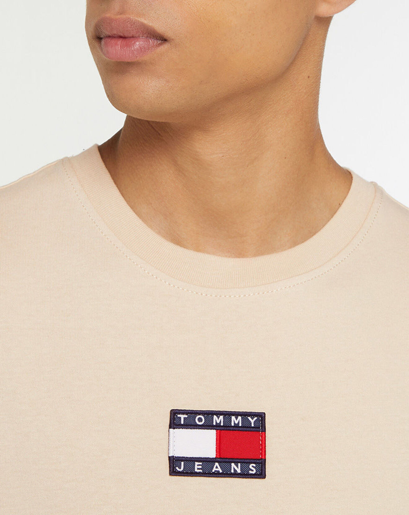 Tommy Jeans T-Shirt 100% Coton Bio Tjm Tommy Badge beige