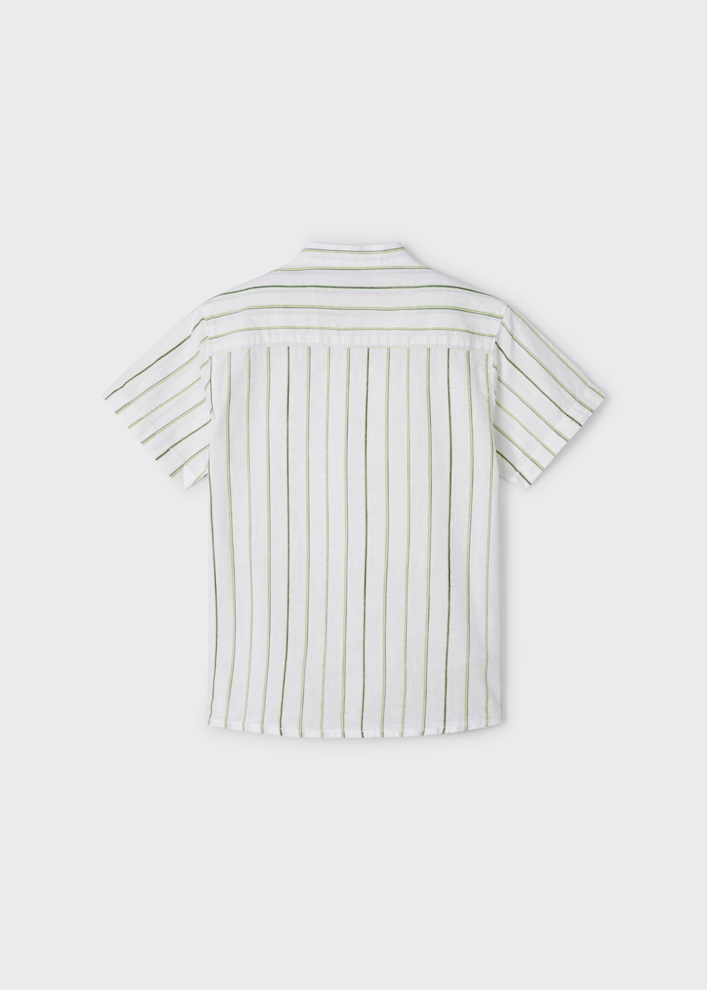Camisa de algodão de manga curta com gola mandarim para meninos