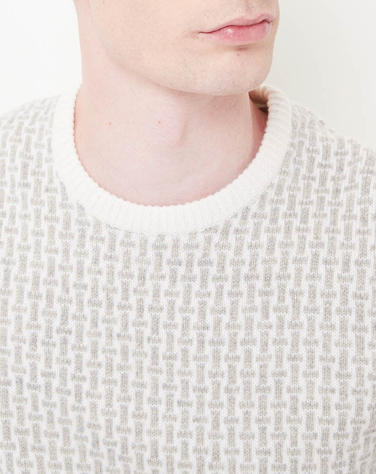 Hartford Pull en Laine mélangée Jacquard à motifs beige/gris