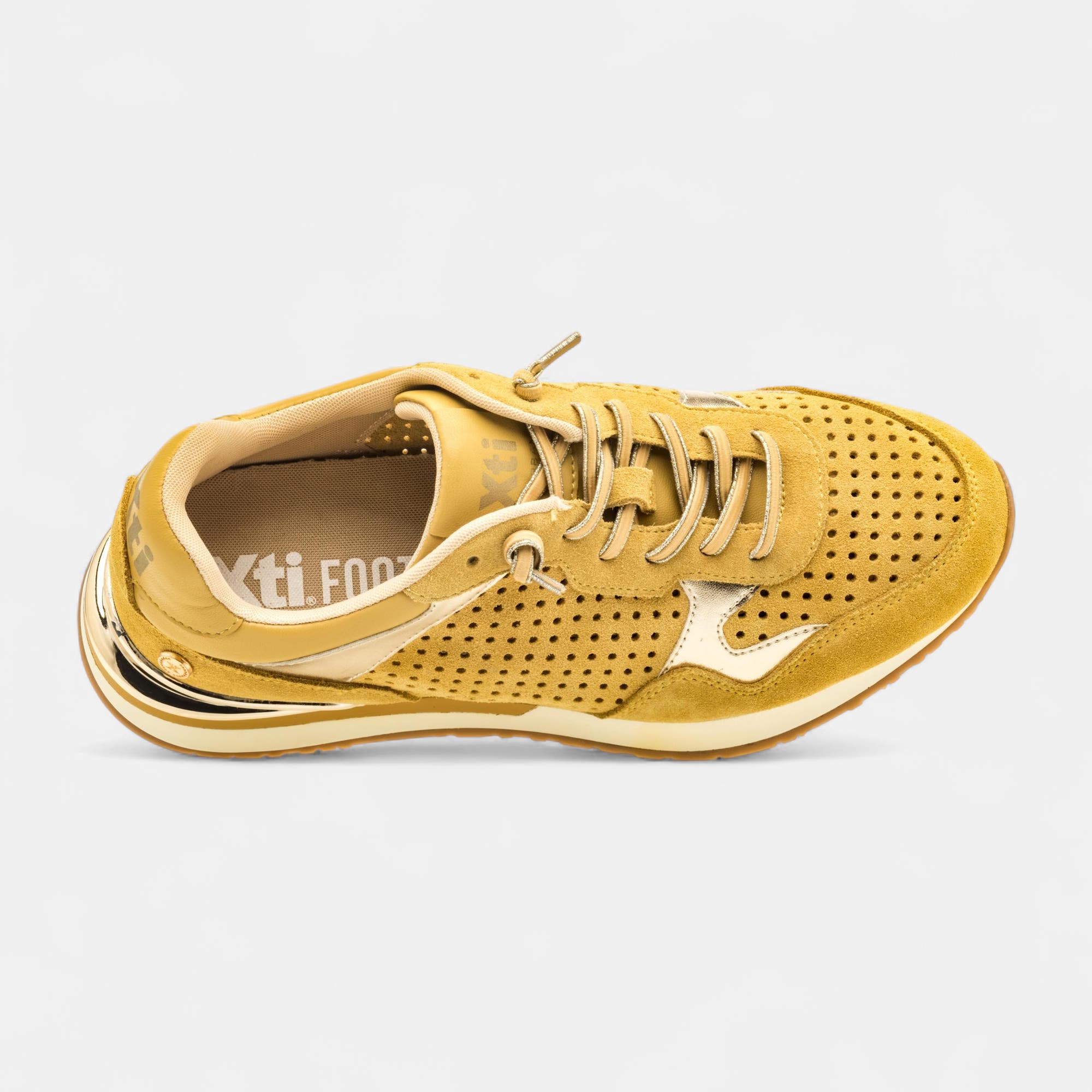 Baskets basses Femme en cuir jaune
