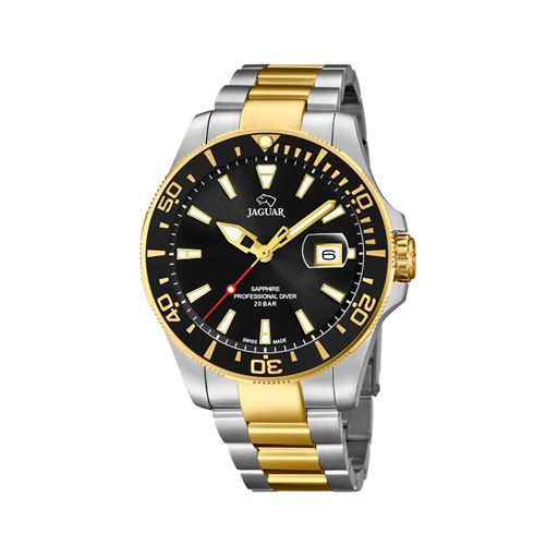 Jaguar Professional Diver J863 Herreur, Stål/Guld/Sort, 43 mm