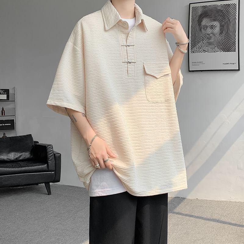 Freehop - Effen oversized T-shirt met elleboogmouwkraag