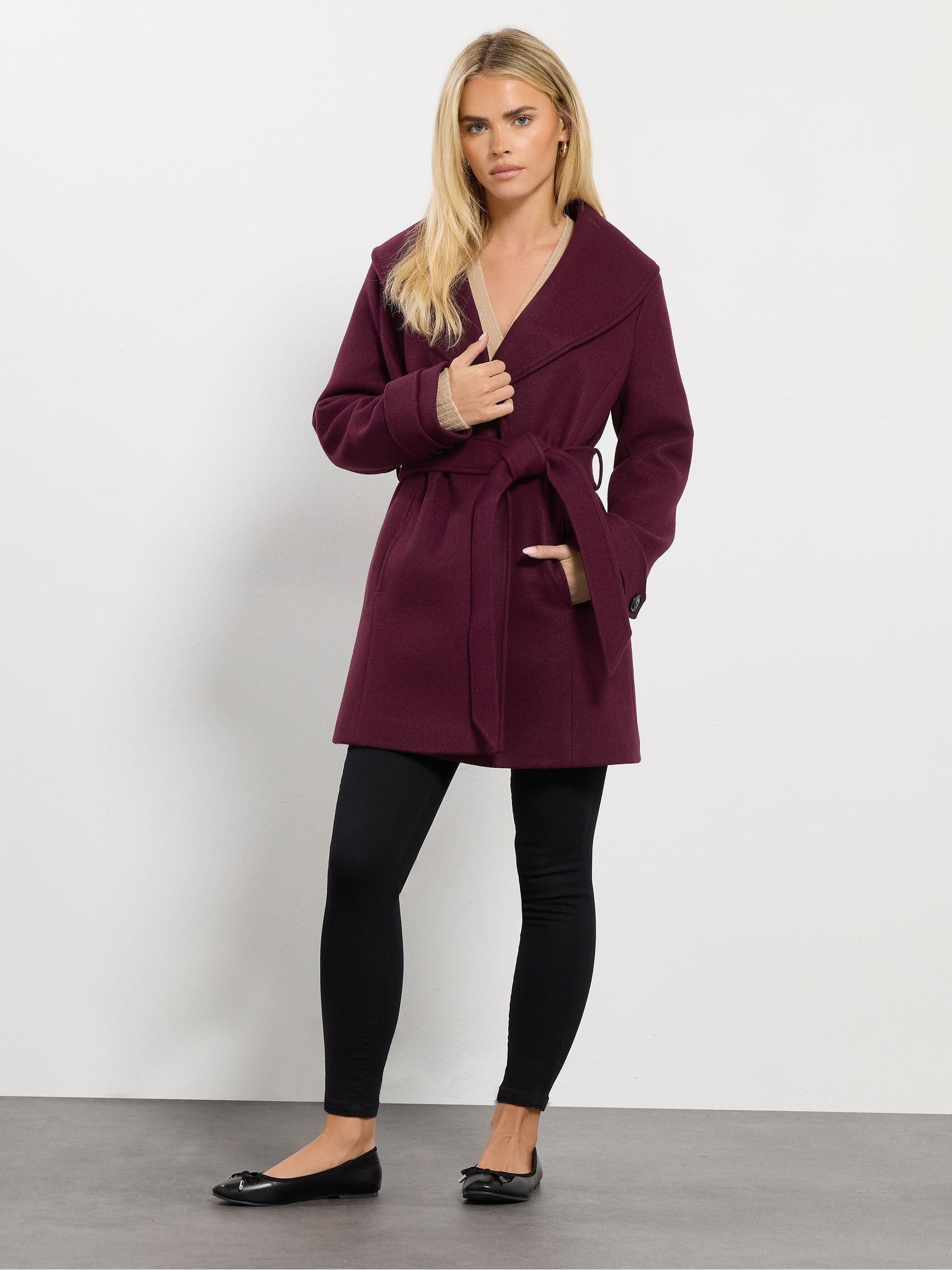 M&Co Petite Short Wrap Coat