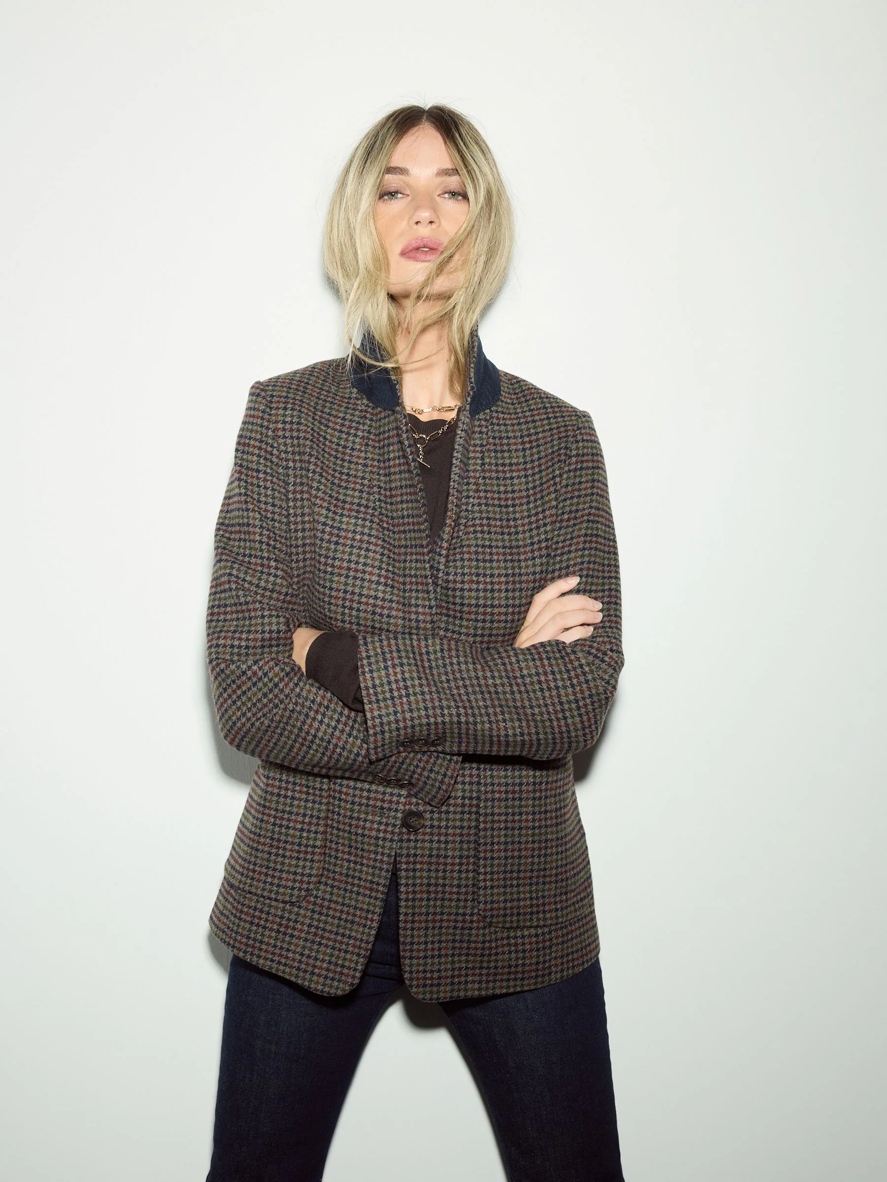 Multi - Geruite Heritage Brushed Blazer