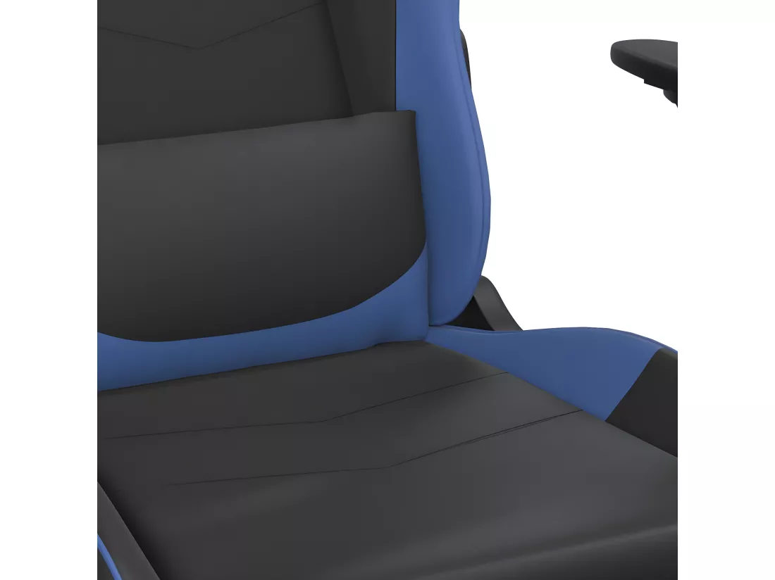 Chaise de jeu de massage Noir et bleu Similicuir