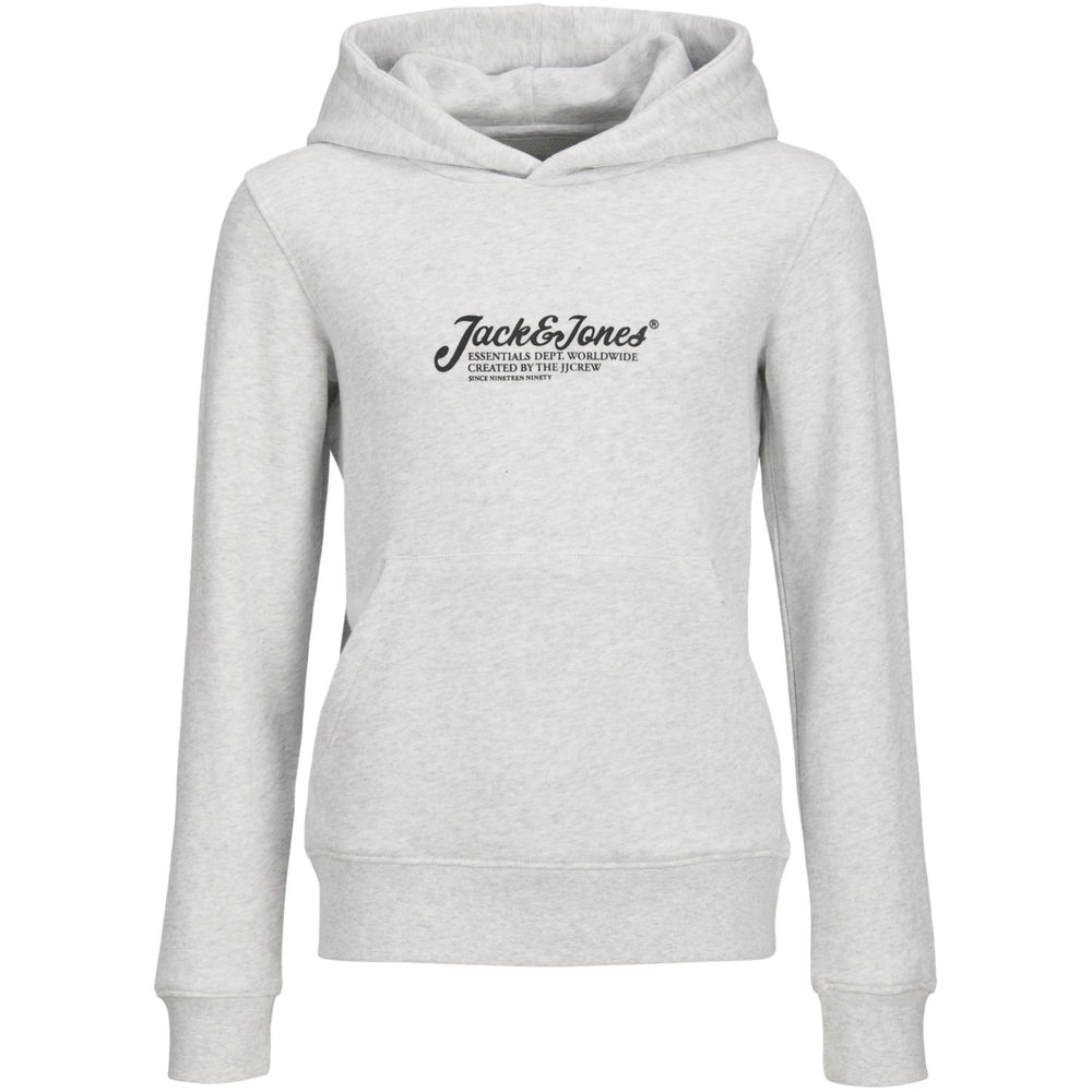 Køb Jack & Jones Junior White Melange Jjbeau Sweat Hætte Jnr