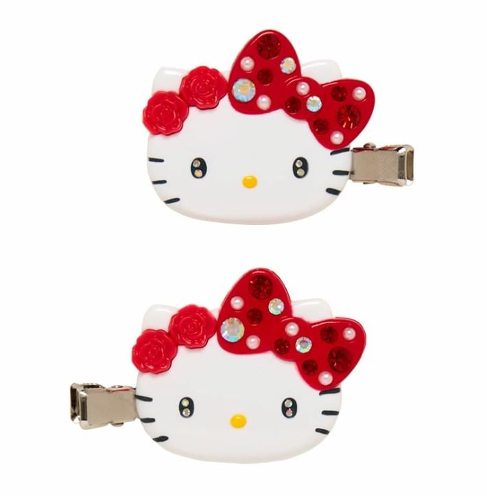 Sanrio - Hello Kitty Bangs Haarclip Deluxe - Rood (Set van 2)