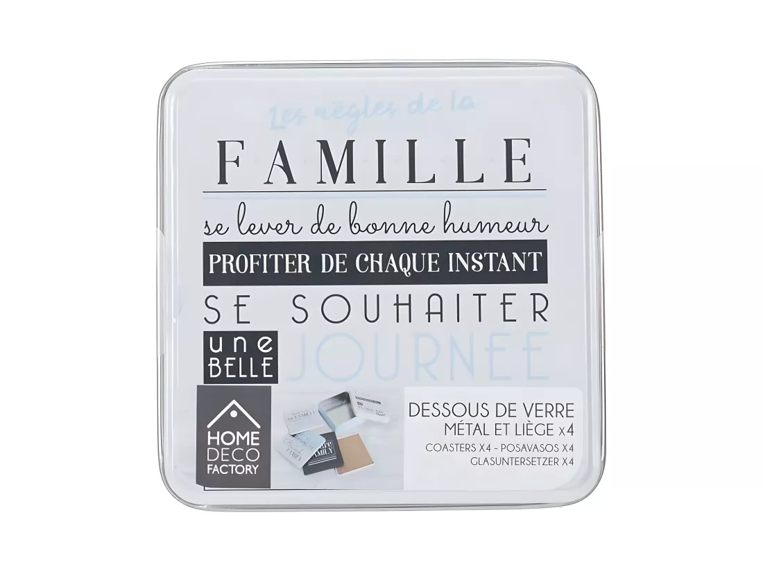 Set de 4 dessous de verre Family