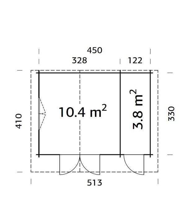 Palmako Gartenhaus Emma, ca. B513/H268/T410 cm