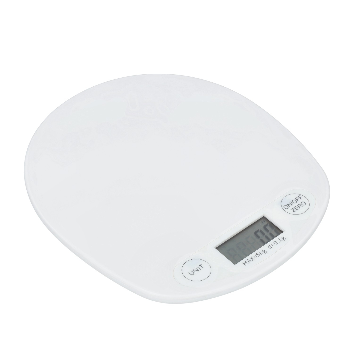 (17x19cm) Professionelle Digital Küchenwaage mit LCD Display (Batteriebetrieben) - Weiss