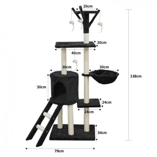 Árvore para gatos Cstore Jipsy com 3 plataformas, preta