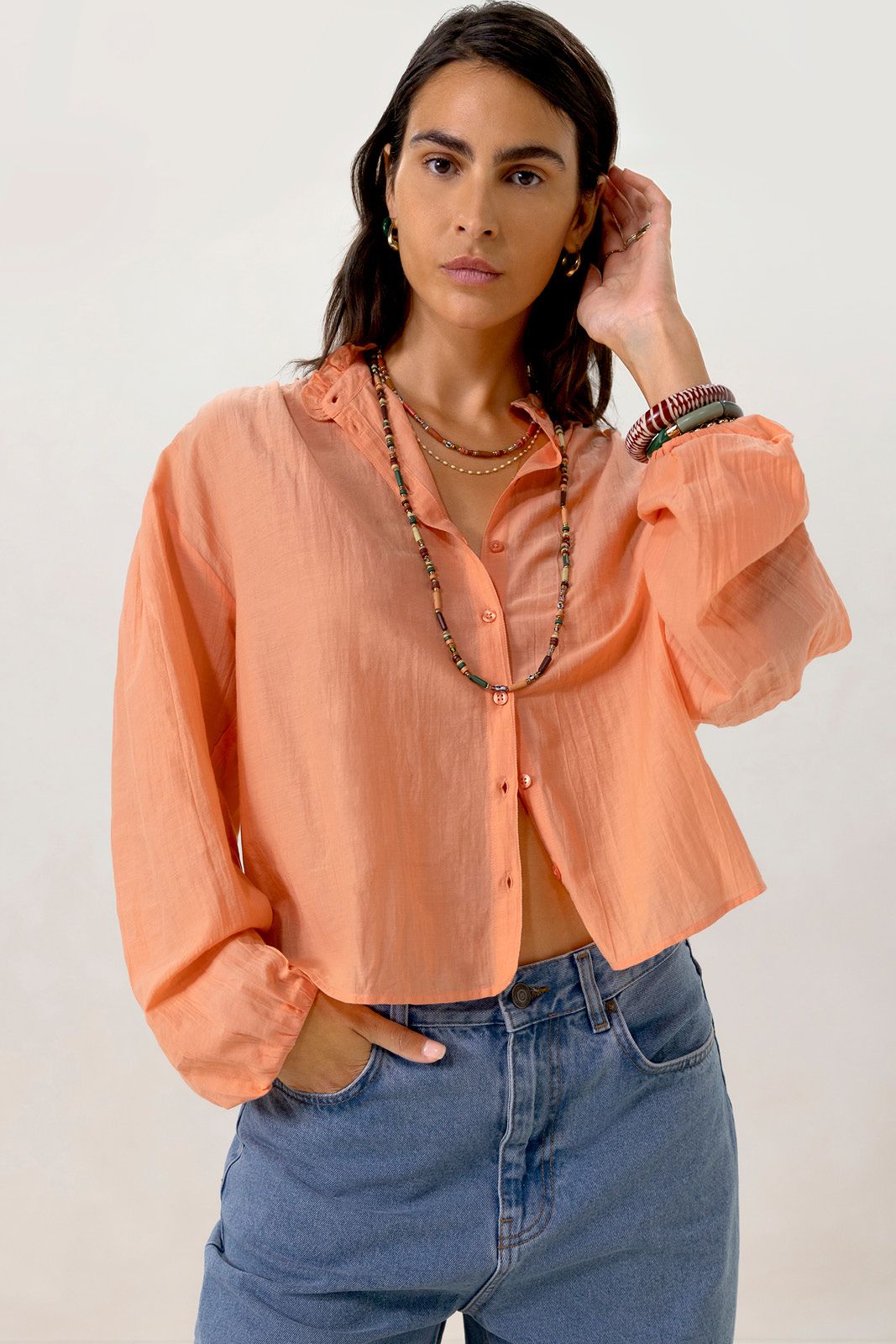 Oranje oversized blouse