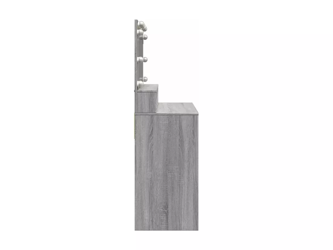 Coiffeuse avec LED sonoma gris 80x41x134,5 cm