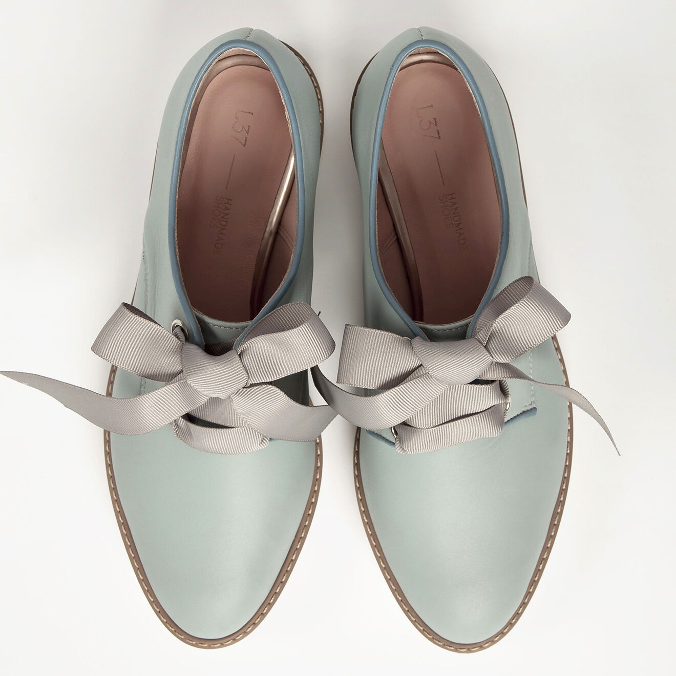 L37 Derbies en Cuir Bright Day bleues