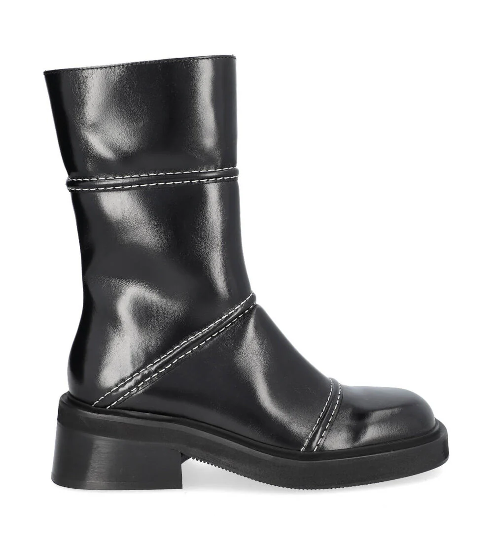 Billi Bi  A5083 Støvle med stikninger - Black rustic oil