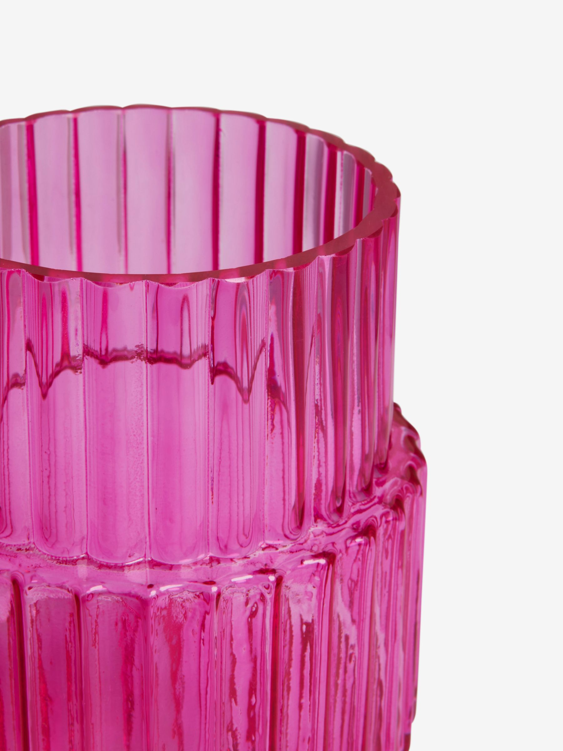 Small Ribbed Glass Vase